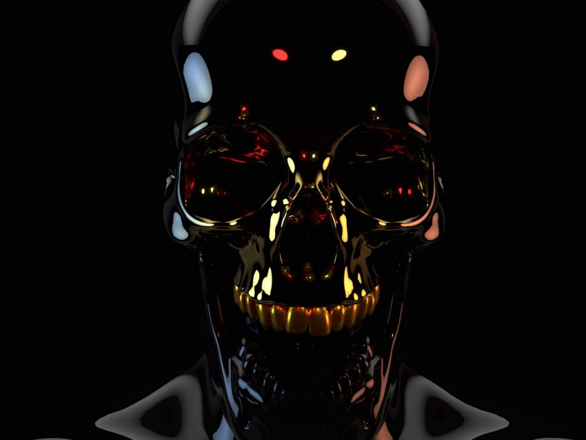 Skull Black Dark Crown 3d Background