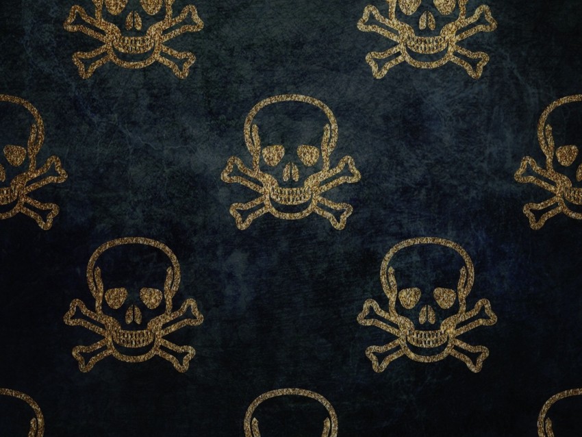 skull, patterns, texture, golden