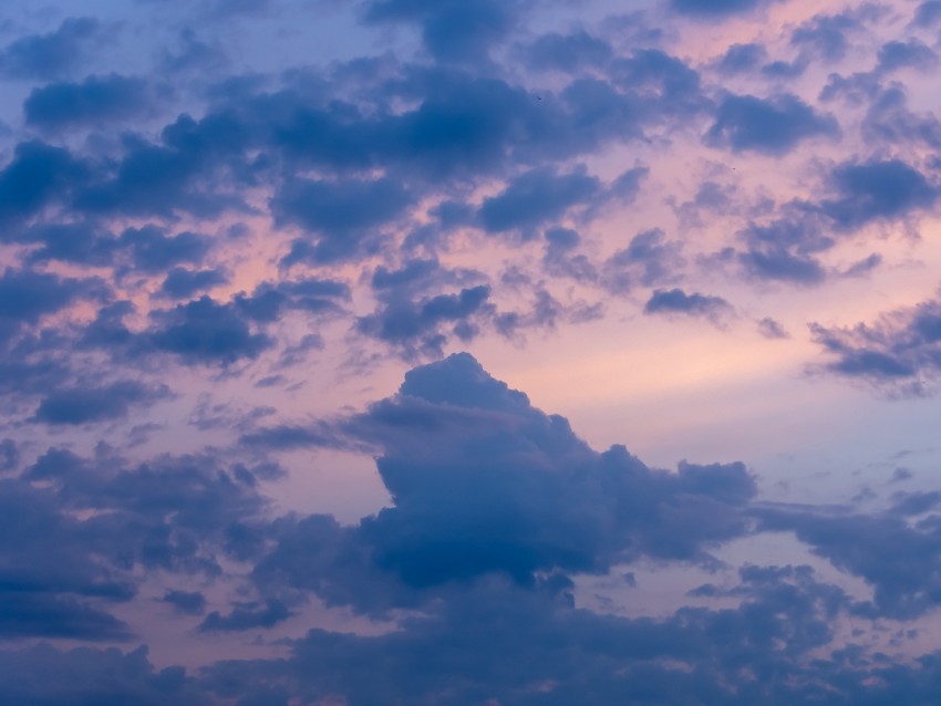 sky, clouds, dusk, evening, sunset