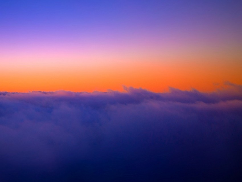 Sky Clouds Height Sunset Twilight Background