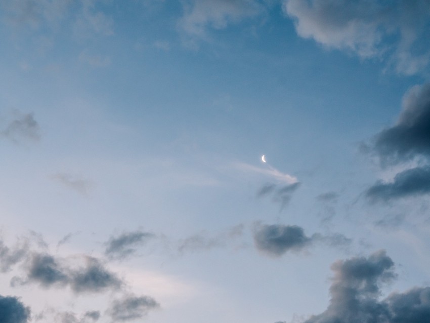 Sky Clouds Moon Atmosphere Background