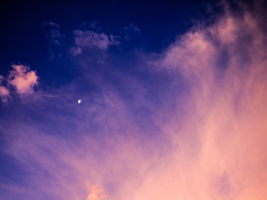 sky, clouds, moon, twilight, atmosphere