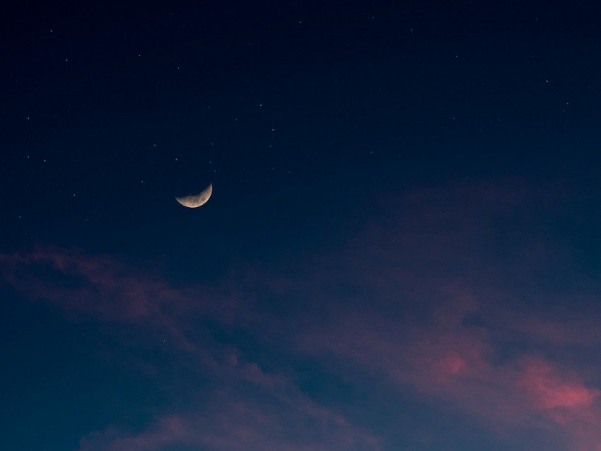 Sky Moon Clouds Stars Night Background