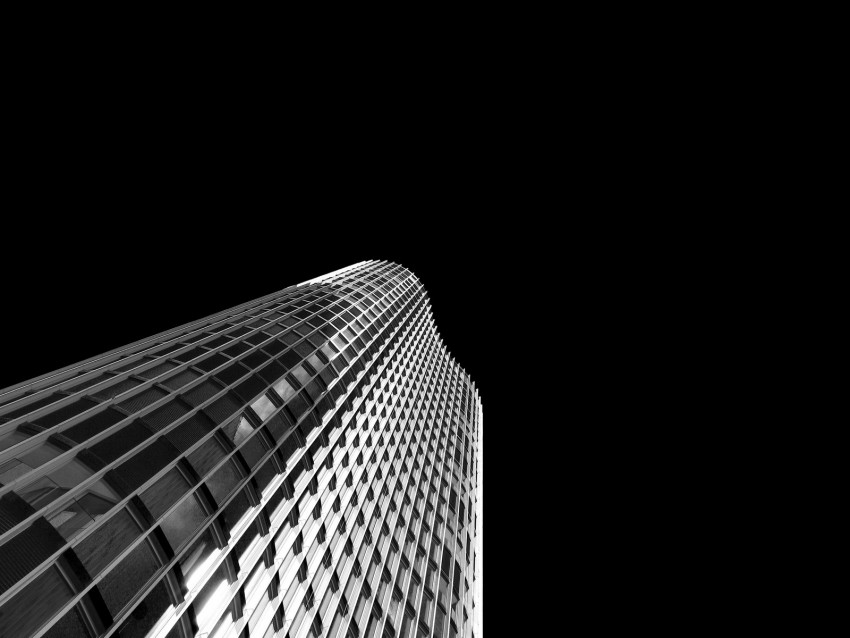 Skyscraper Facade Bw Building Architecture Minimalism Background