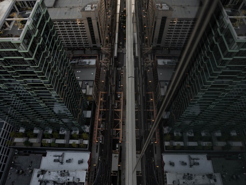 Skyscrapers Aerial View Architecture Buildings City Background