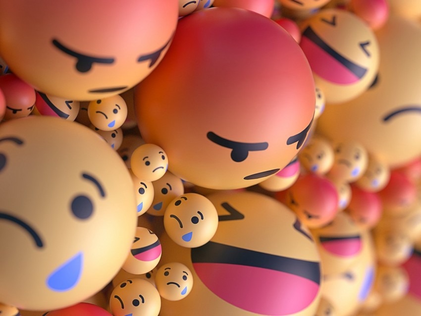 Smiles Emoticons Balls 3d Emotions Background