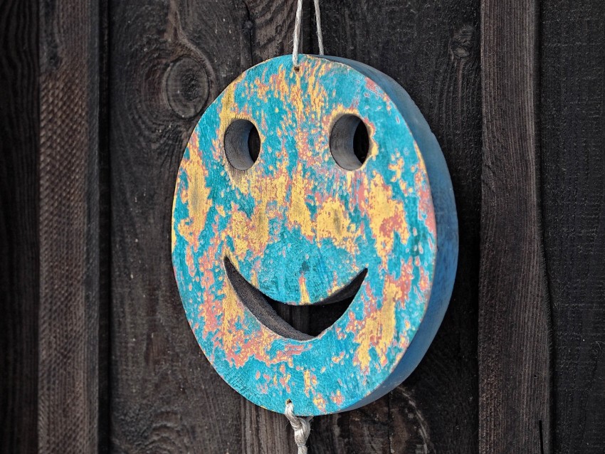 smiley, smile, decoration, wooden