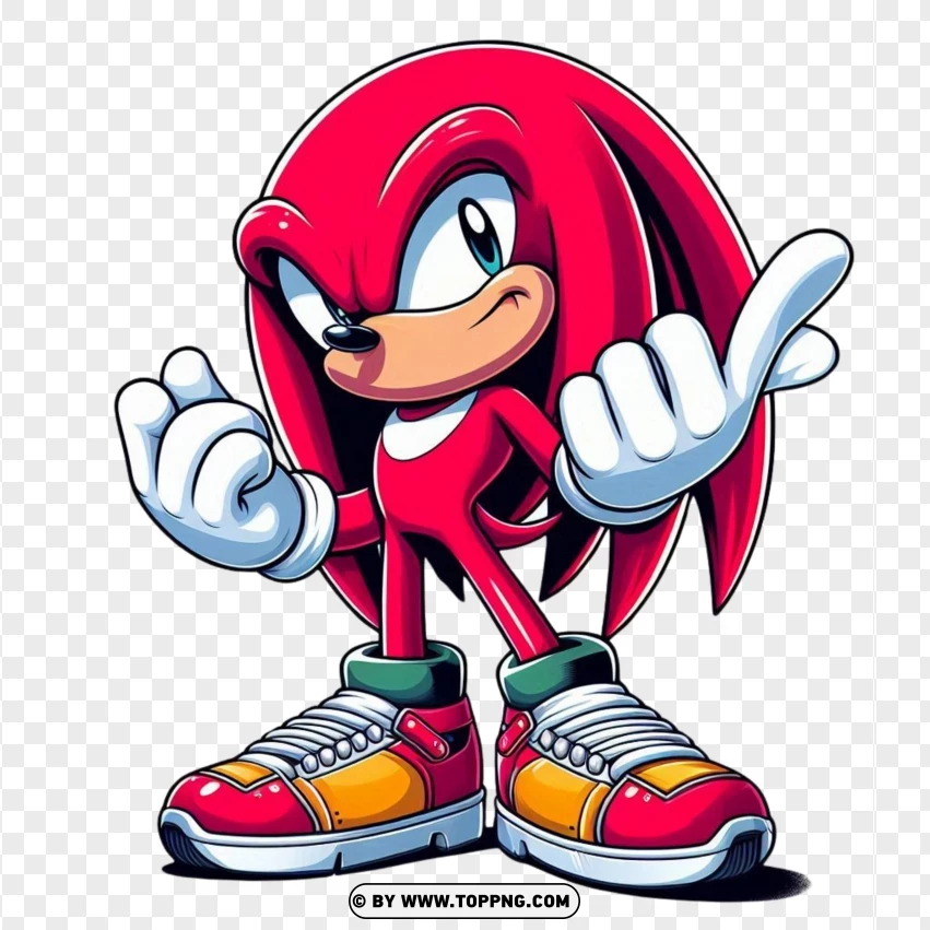 Smiling Knuckles The Echidna With A Fist Up PNG Transparent Background