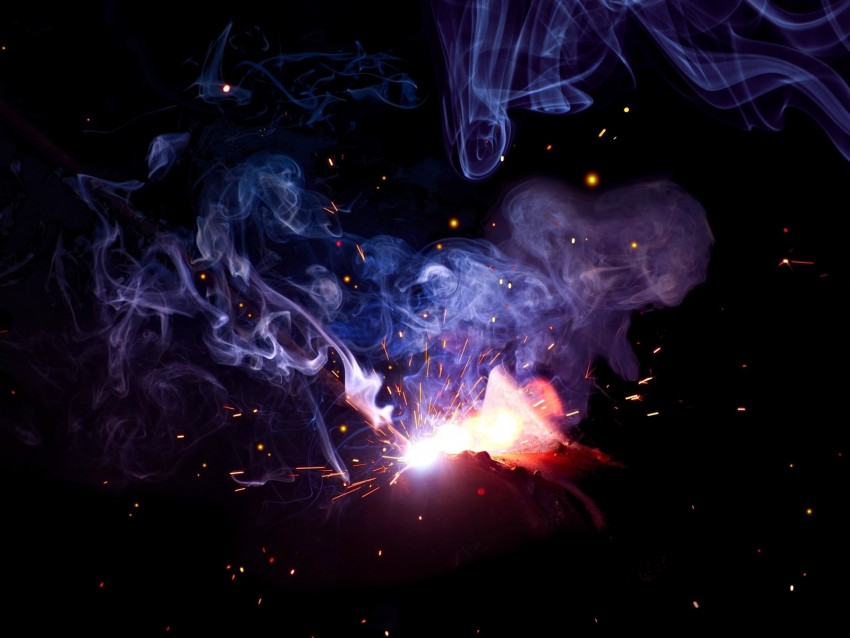 smoke, sparks, colored smoke, dark