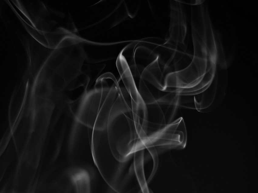 smoke, white, wriggling, black background, abstract