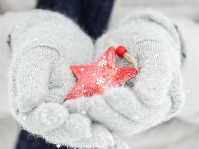 Snowflake Hands Gloves Winter Background