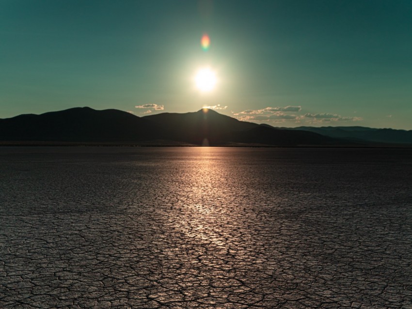 soil, desert, cranny, horizon, sunlight