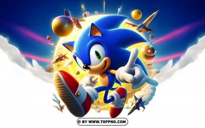 Sonic Breaking Through The Sky PNG Transparent Background