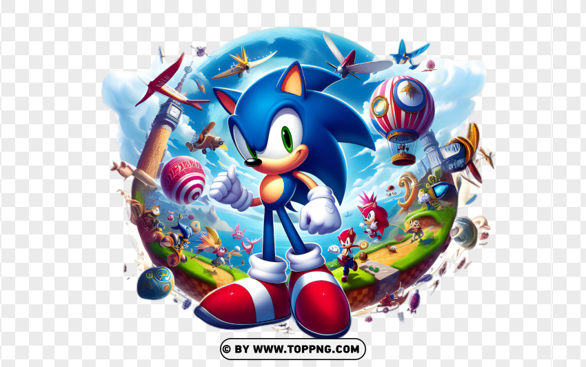 Sonic In A Fantasy World PNG Transparent Background