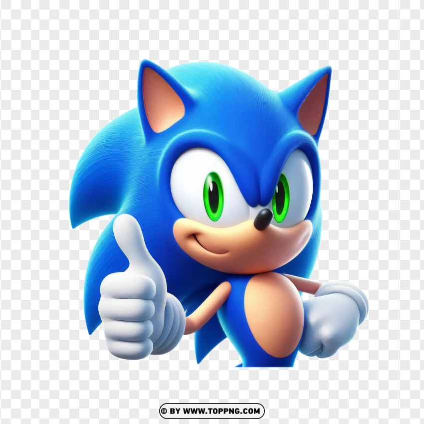 Sonic Cheerful Thumbs Up PNG Transparent Background