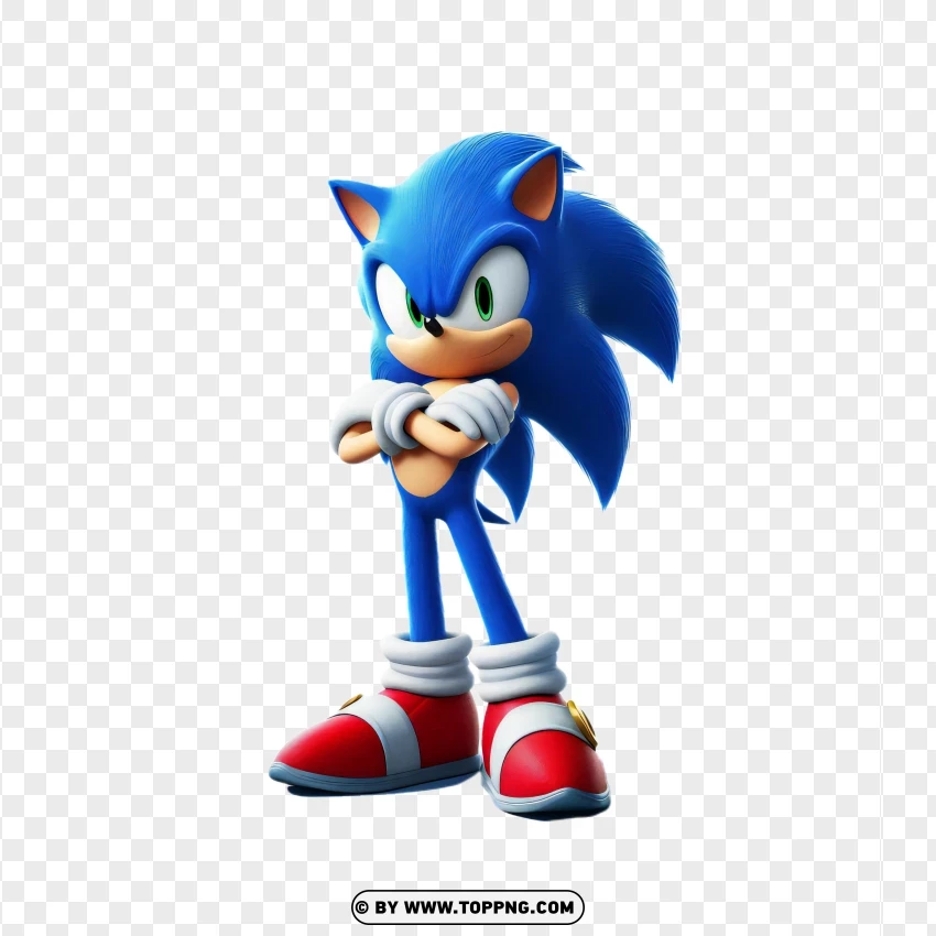 Sonic Determined Pose PNG Transparent Background