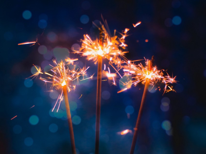 sparkler, bokeh, sparks, glare