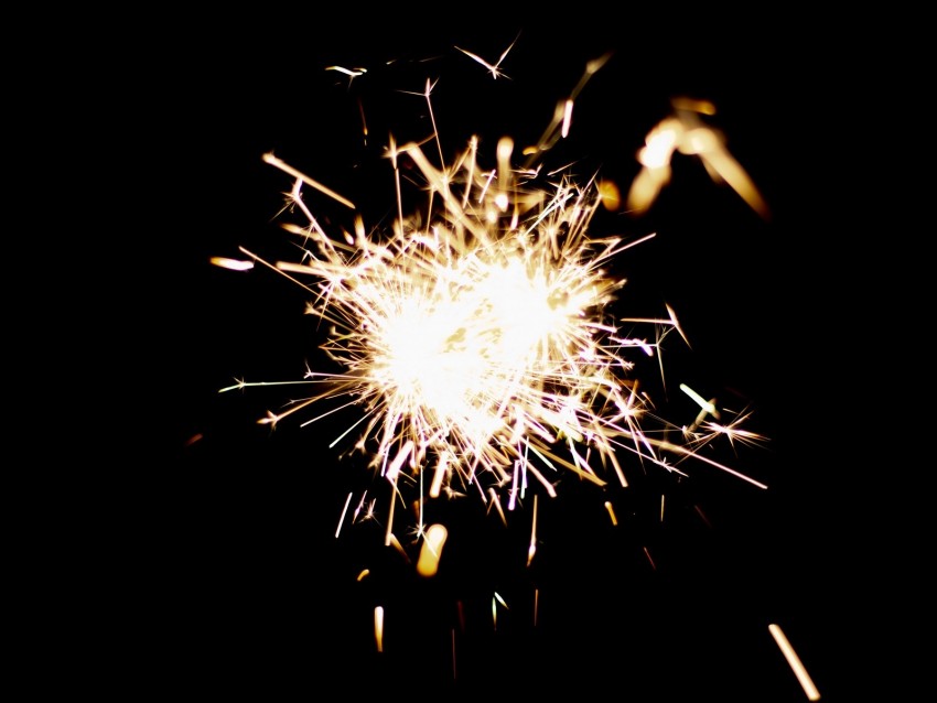 sparkler, sparks, glitter, rays, light, fire