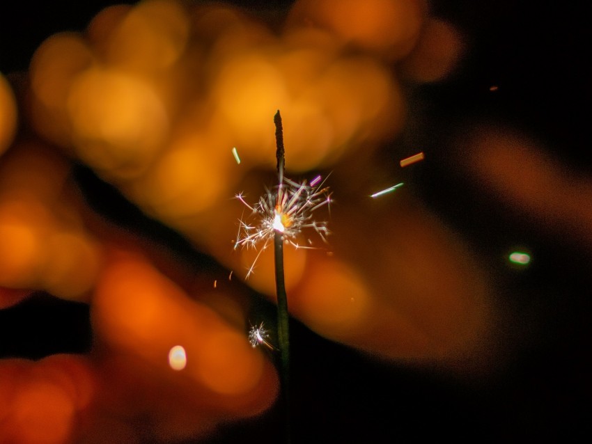 sparklers, sparks, glare, bokeh, dark