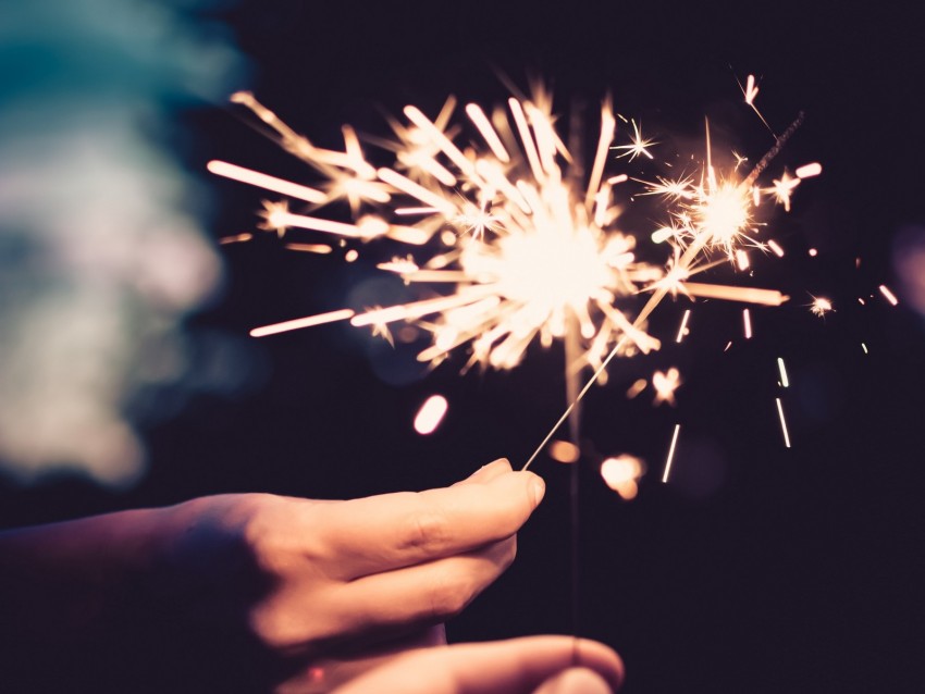 sparklers, sparks, hands, burn, bright