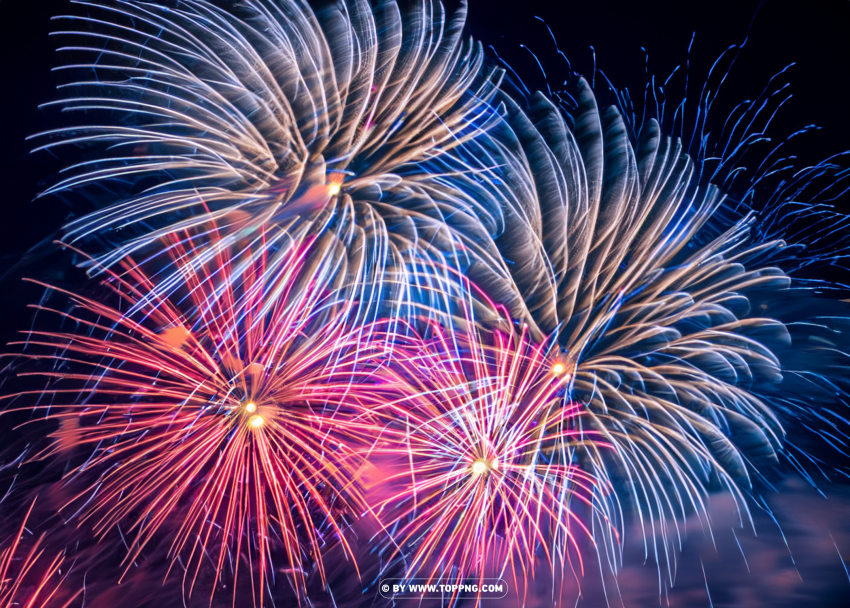 Sparkling Spectacle Colorful Firework In High Definition PNG Transparent Background