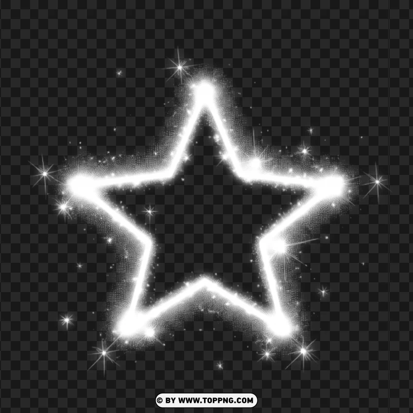 Sparkling White Shining Firework Star PNG Transparent Background