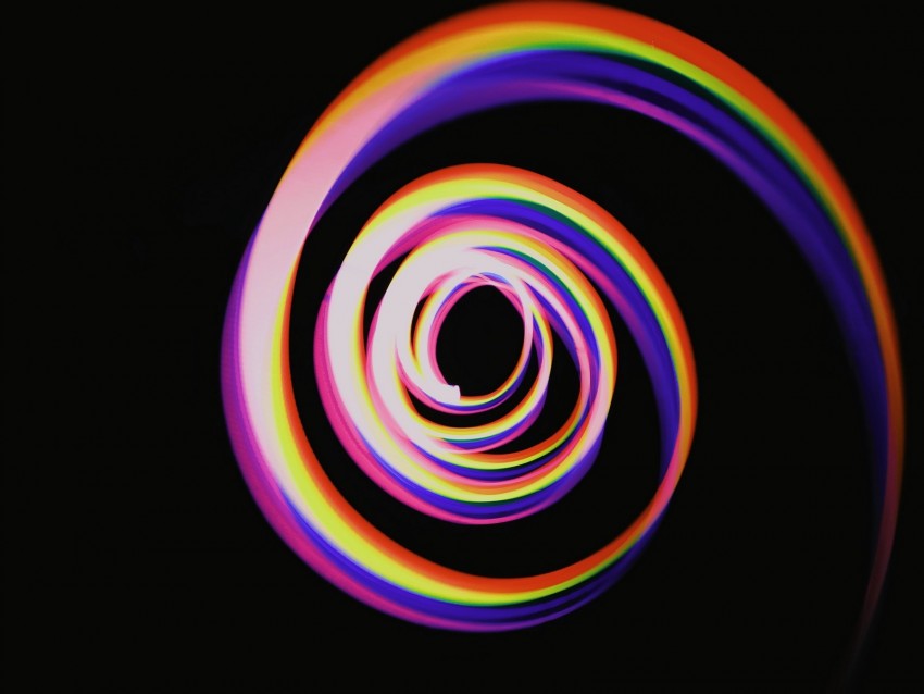 Spiral Colorful Rainbow Light Long Exposure Movement Background