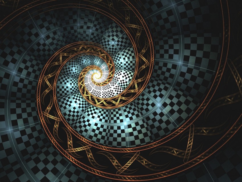 Spiral Fractal Glow Twisted Abstraction Background