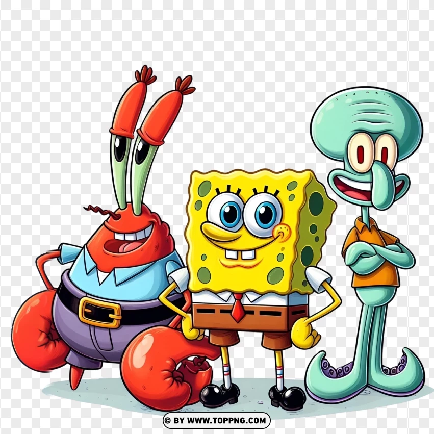 SpongeBob,Mr. Krabs,Squidward