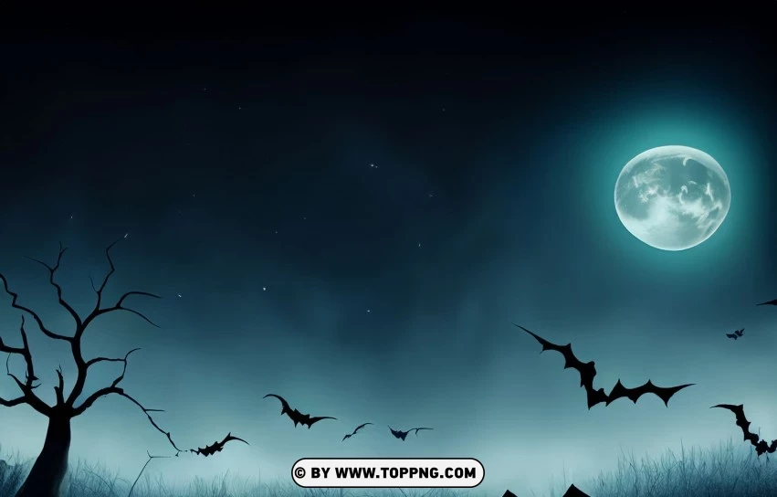 Spooky Halloween Night Concept Vector PNG Transparent Background