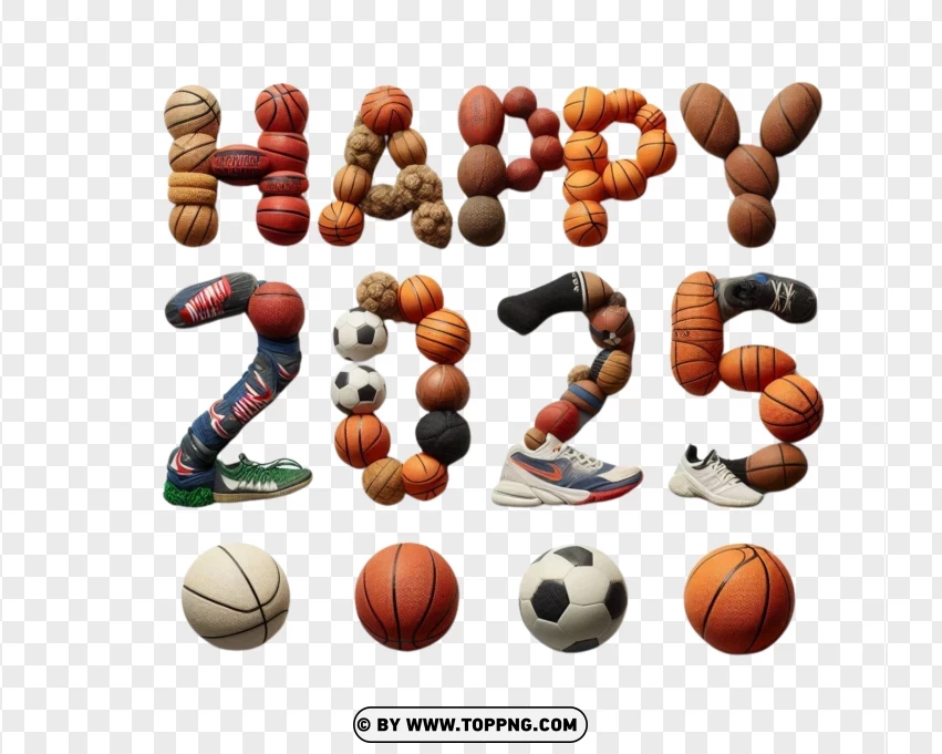 Happy 2025 Sport Theme PNG Transparent Background