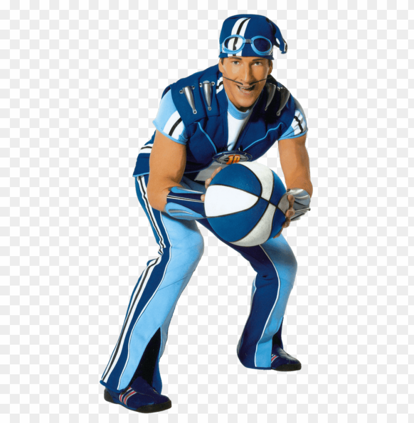 at the movies, cartoons, lazytown, sportacus catching a ball, 