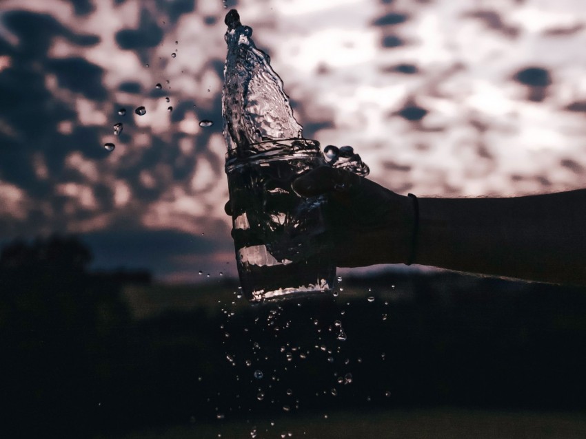 spray, jar, hand, water, jet