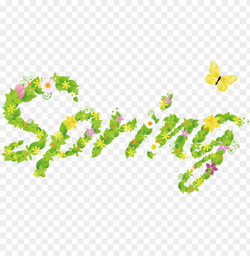 spring, flowers, green leaves, nature, blooming, butterflies, vibrant colors