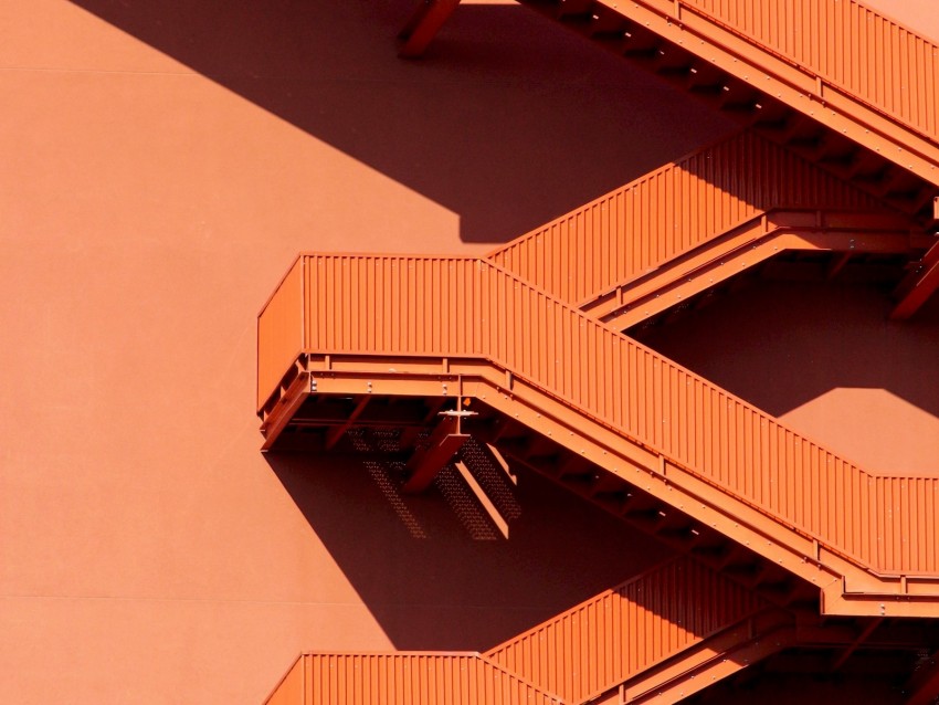 Staircase Architecture Construction Symmetry Minimalism Background