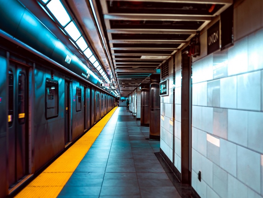 Station Subway Underground Transport Platform Background