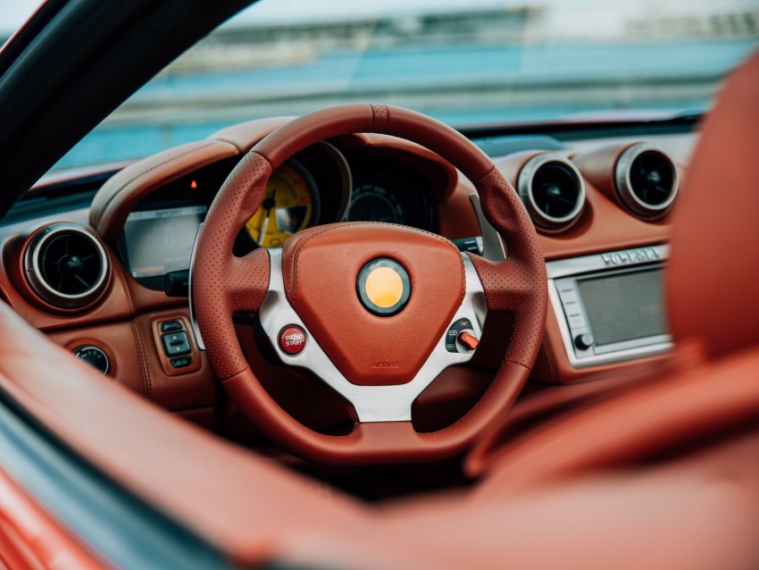 Steering Wheel Car Luxury Background