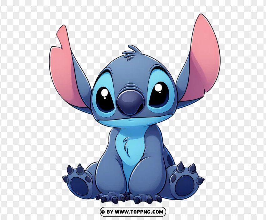 Stitch Comic Curious PNG Transparent Background