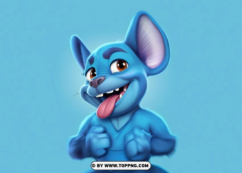 Muscular Stitch With Tongue Out Hd Wallpaper And Illustration PNG Transparent Background