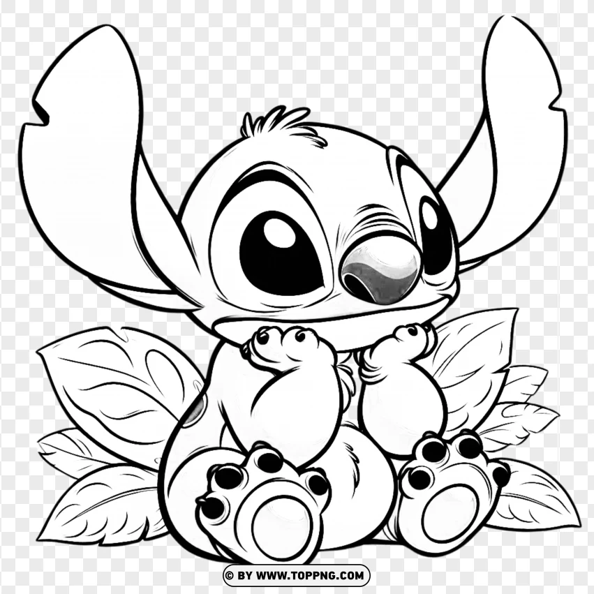 Stitch Black And White PNG Transparent Background