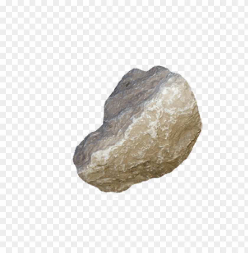 A textured rock featuring shades of gray and cream on a transparent background PNG