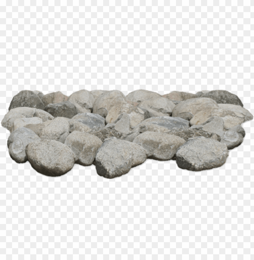 Collection of smooth, gray decorative stones on a transparent background PNG