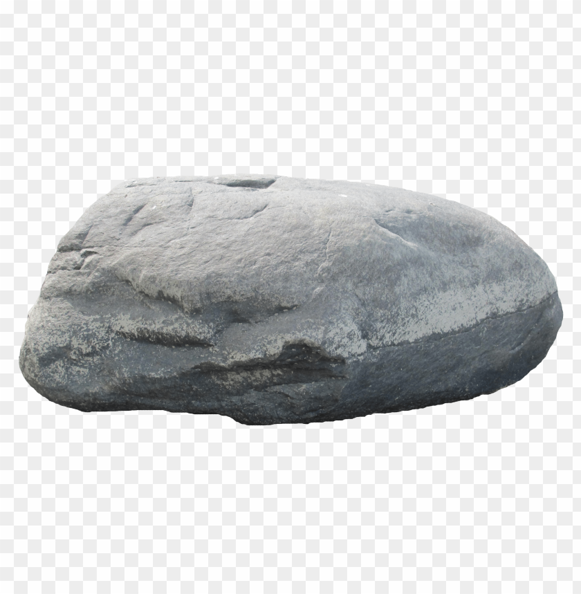 A smooth, irregularly shaped gray rock isolated on a transparent background PNG