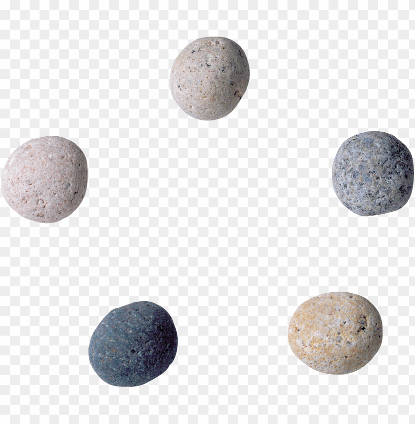 Five colored decorative stones arranged in a circular patter PNG