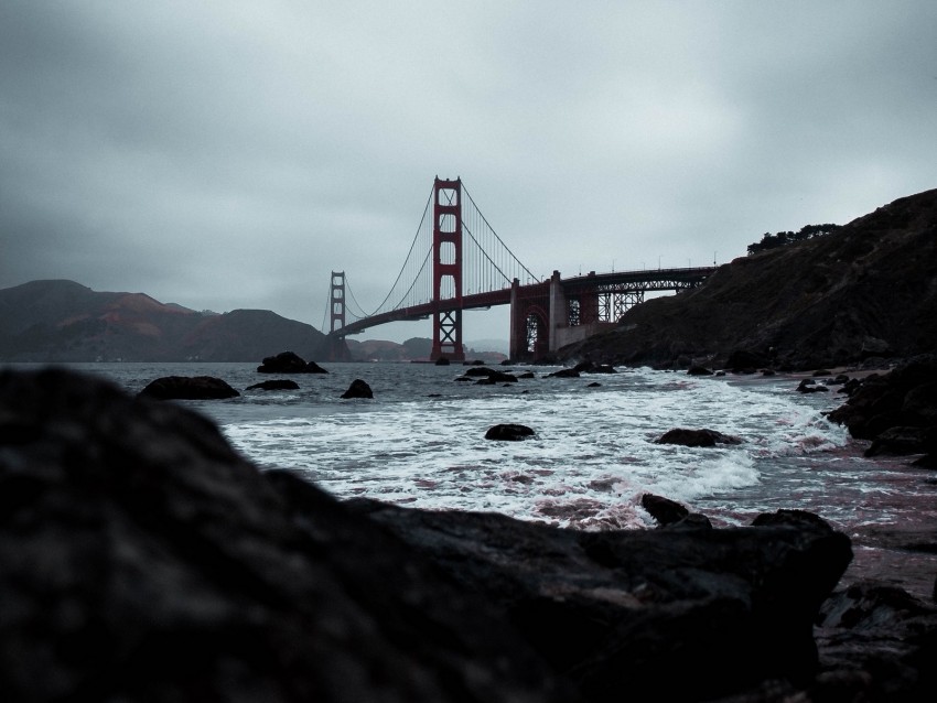 Stones Bridge Sea Coast Promontory Background