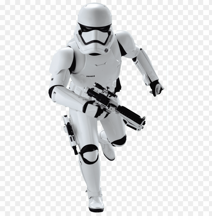 Stormtrooper running with blaster in a transparent background