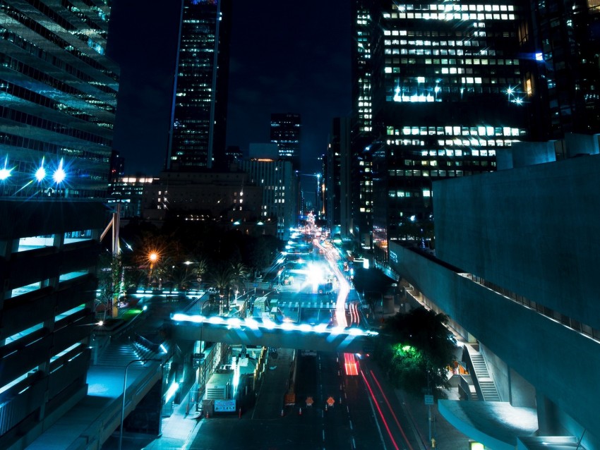 Street Urban Lights Backlight Buildings Architecture Background