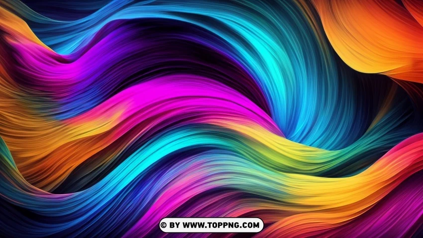 Stunning Colorful Abstract Flowing Waves 4k Wallpaper PNG Transparent Background