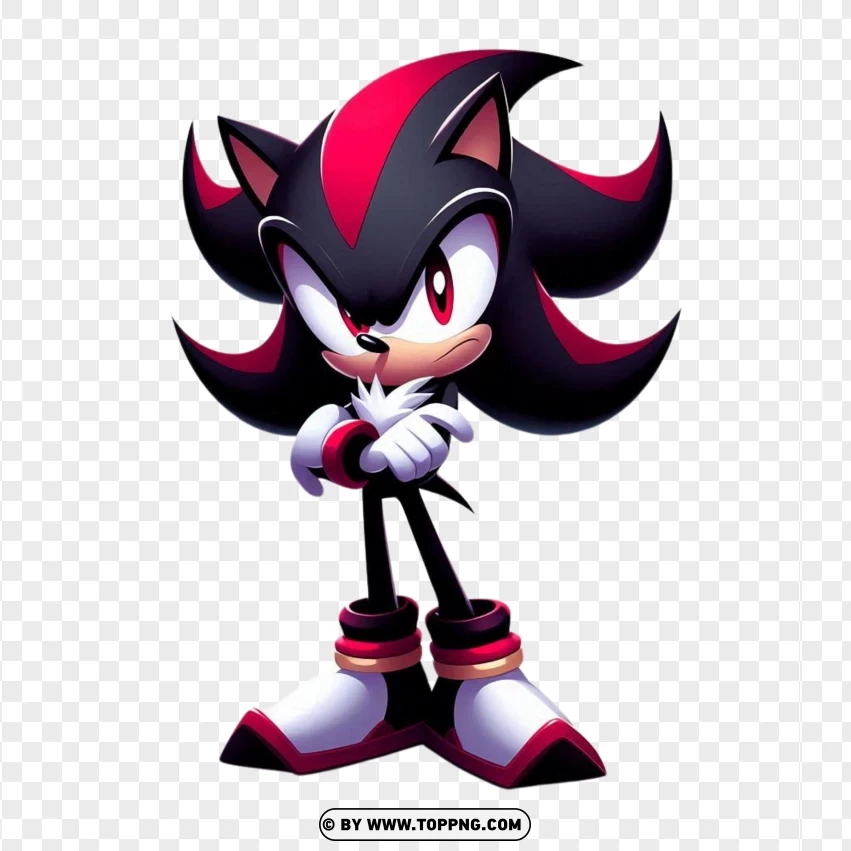 Sonic Shadow The Hedgehog With Attitude PNG Transparent Background