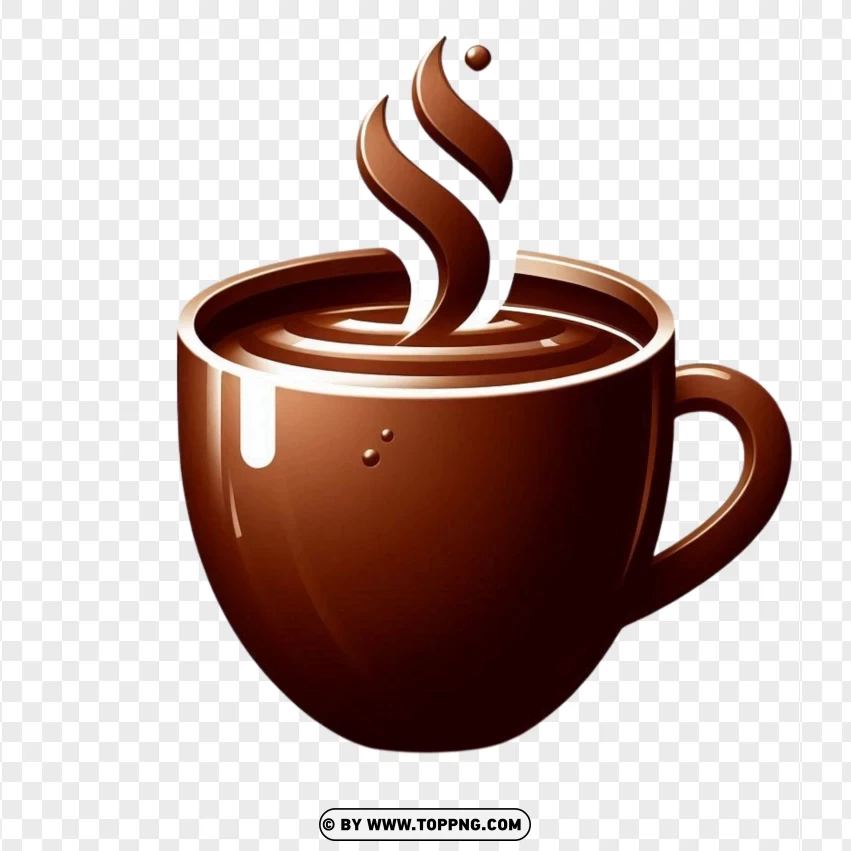 coffee icon, stylized coffee cup, coffee logo,cafe branding, coffee PNG,Warm, Brown